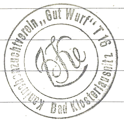 Siegel Kaninchenzuchtverein "Gut Wurf" T16 Bad Klosterlausnitz